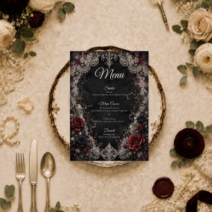 Menu Mariage Romantique Gothique en Dentelle