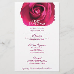 Menu Mariage Rose