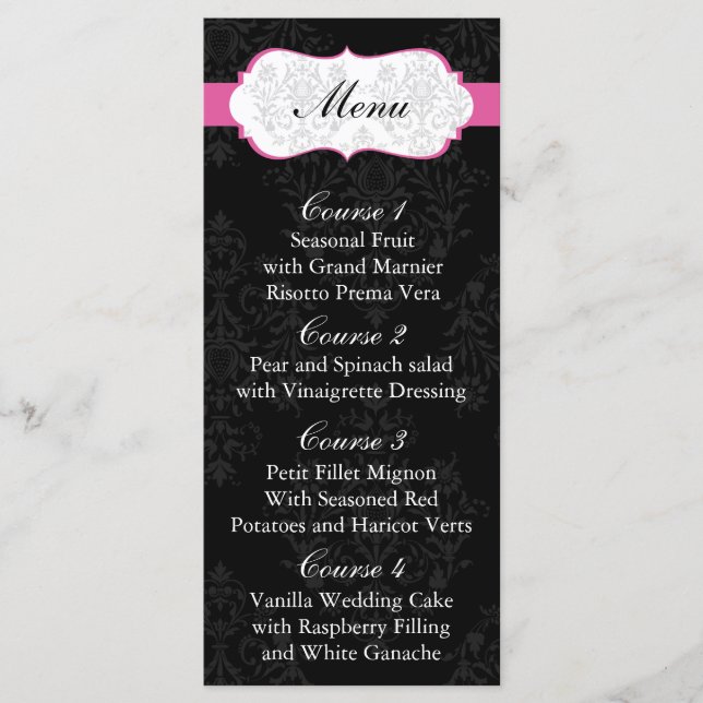 menu Mariage rose (Devant)