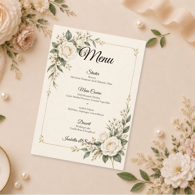 Menu Mariage Rose d'Ivoire Intemporel (Créateur téléchargé)