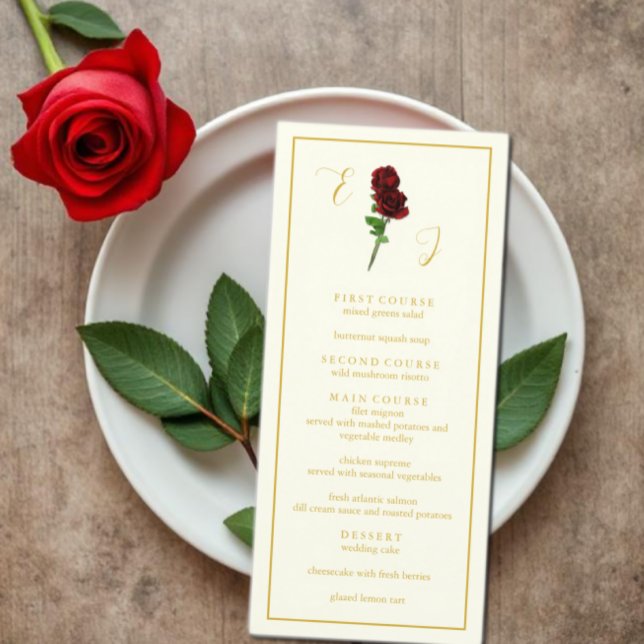 Menu Mariage Rose d'or ivoire (Créateur téléchargé)