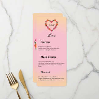 Menu mariage rose et orange
