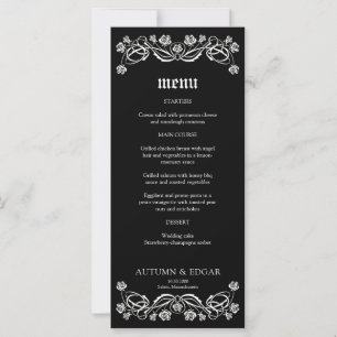 Menu Mariage Rose gothique