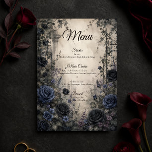 Menu Mariage Rose Gothique Bleue Moody