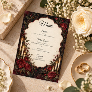 Menu Mariage Rose Gothique Maussade