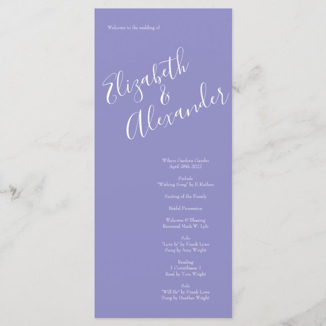 Menu Mariage rose jaune vintage avec boucle (Devant)