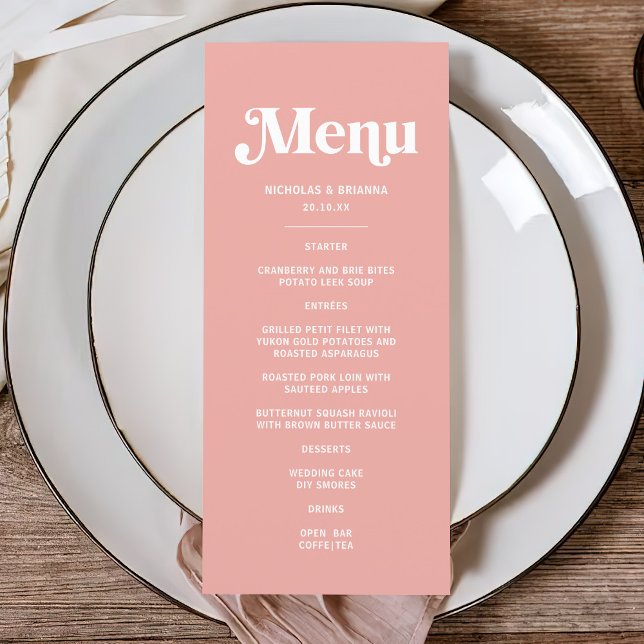 Menu Mariage rose simple (Créateur téléchargé)