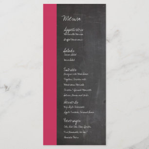 Menu Mariage rose tableau noir