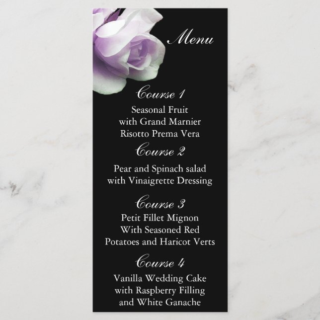 menu Mariage rose violet (Devant)