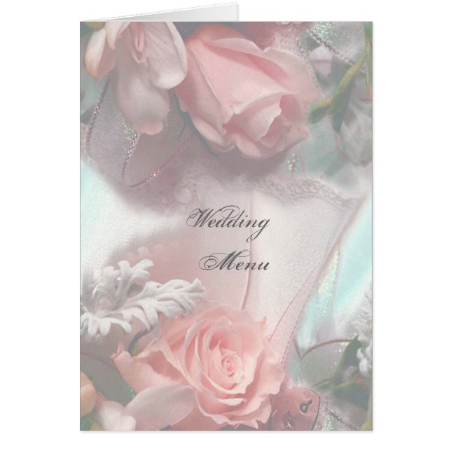 Menu Mariage Roses Roses Roses Roses Douces (Devant)