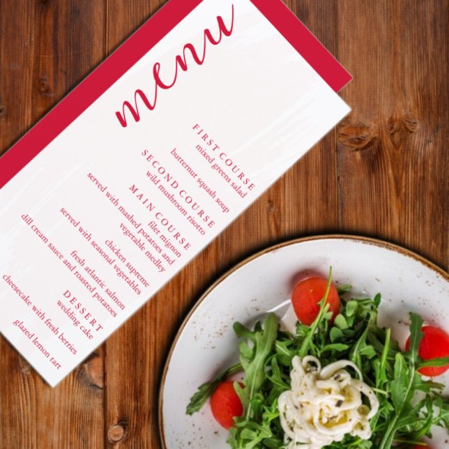 Menu Mariage Rouge Cerise (Créateur téléchargé)