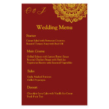 Menu mariage rouge mandala or