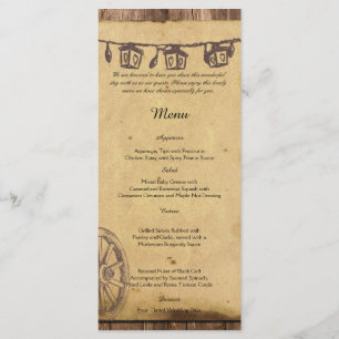 Menu Mariage Rustic Barn Wood