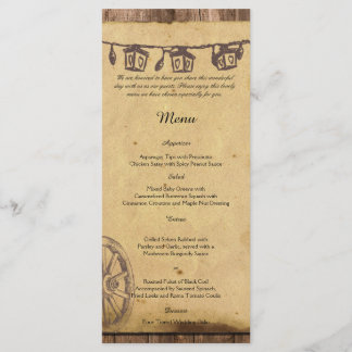 Menu Mariage Rustic Barn Wood