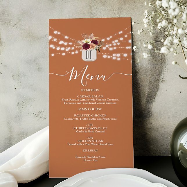 Menu Mariage rustique aux fleurs de Bourgogne (Créateur téléchargé)