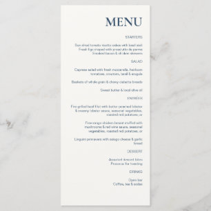 Menu Mariage rustique chic gris ardoise