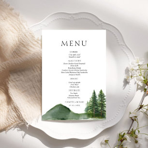 Menu Mariage Rustique de la forêt de montagne de bois