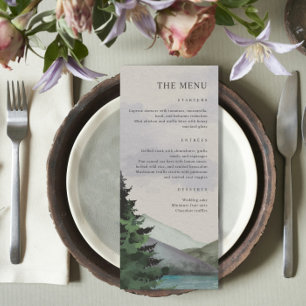 Menu Mariage Rustique Mountain & Lake Evergreen