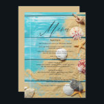Menu Mariage Rustique Turquoise Beach<br><div class="desc">Menu de mariage de plage personnalisable à vos spécificités.</div>