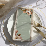 Menu Mariage Sage Green et Rose Gold Elegant Flowers<br><div class="desc">Menu Mariage Sage Green et Rose Gold Elegant Flowers</div>