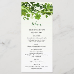 Menu Mariage Shamrock irlandais (Clover)