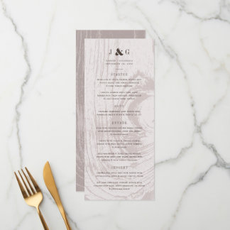 Menu Mariage Simple d'Automne au Bois Rustique Doré