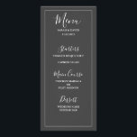 Menu Mariage Simple Elegance<br><div class="desc">Mariage simple et élégant dans les tons blanc et gris.</div>