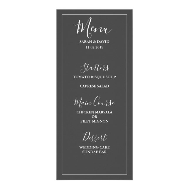 Menu Mariage Simple Elegance (Devant)