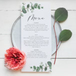 Menu Mariage simple et élégant moderne minimaliste euca<br><div class="desc">Un eucalyptus minimal moderne menu de mariage simple et élégant</div>