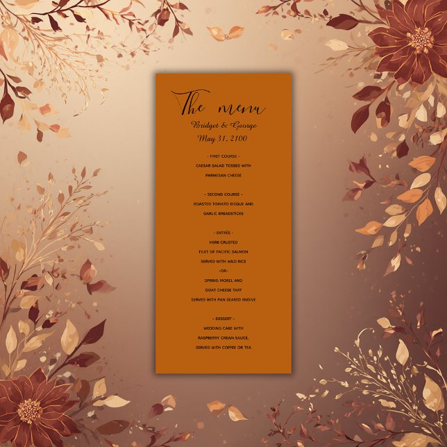 Menu mariage simple luxe doré minimum (Créateur téléchargé)