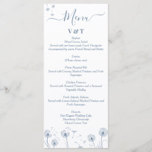 Menu Mariage Simple Minimaliste Fleur Sauvage