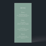 Menu Mariage simple vert muté élégant<br><div class="desc">Menu mariage moderne au design simple,  avec une combinaison d'une police sans serif contemporaine,  d'un élégant script d'écriture manuscrite et d'une police italique.</div>