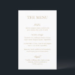 Menu Mariage Sophia Gold Modern<br><div class="desc">Menu de mariage moderne au design simple mais élégant.</div>