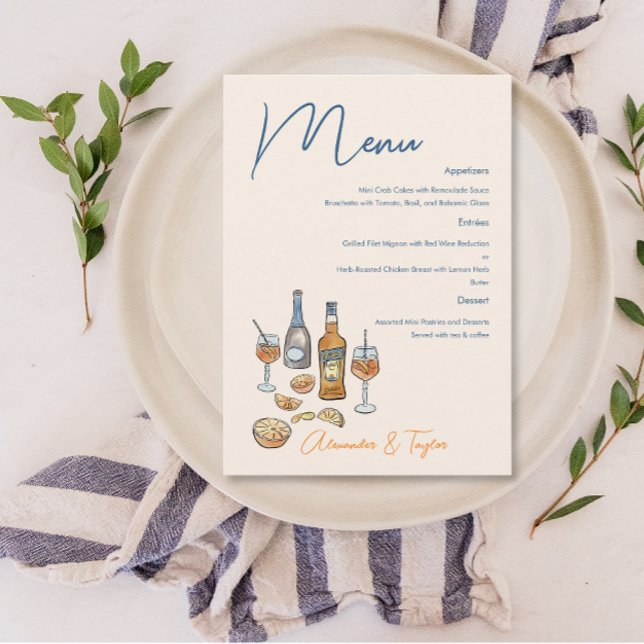 Menu Mariage Spritz italien (Créateur téléchargé)