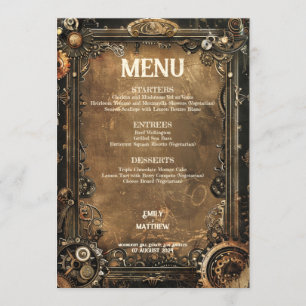Menu Mariage Steampunk Noir Affair
