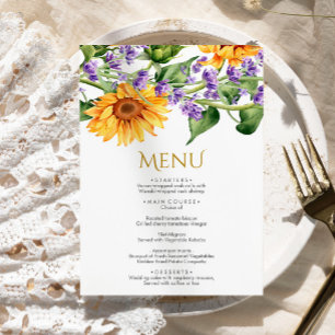 Menu Mariage Sunflowers & Lavender