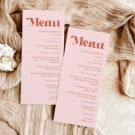 Menu Mariage Super en terre cuite et rose vierge<br><div class="desc">Un choix parfait pour votre mariage rétro. Appréciez le charme d'un mariage en terre cuite avec des vibes de mariage en terre cuite boho, idéal pour un mariage de automne aux riches couleurs mariages de automne. Cette carte complète les idées mariages de automne et renforce l'atmosphère boho mariage. Parfait pour...</div>