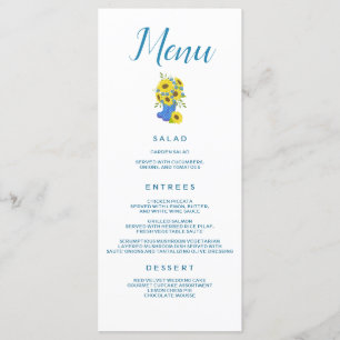 Menu Mariage sur le thème des tournesols