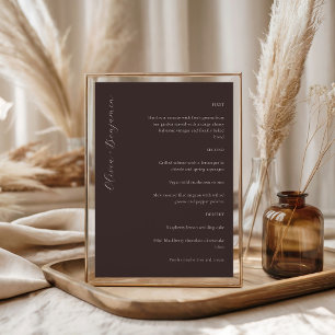 Menu Mariage sur mesure élégant minimaliste écriture ma