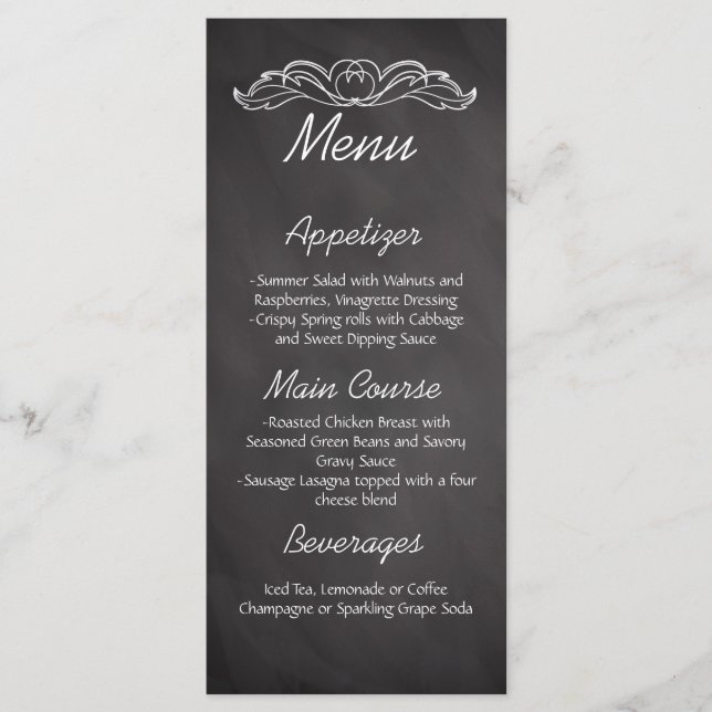 Menu Mariage Tableau de bord d'ardoise (Devant)