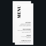 Menu Mariage tendance et élégant<br><div class="desc">Le menu Mariage est élégant et tendance,  idéal pour les couples sophistiqués et modernes qui recherchent un style d'invitation un peu simple,  élégant et sobre.</div>