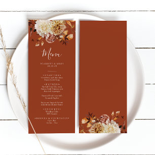 Menu Mariage Terracotta Automnal Rustique