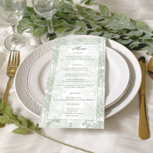 Menu Mariage Toile de Paysage Vert Sauge Classique