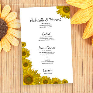 Menu Mariage Tournesol