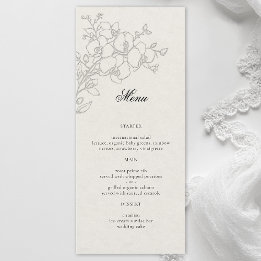 Menu Mariage Traditionnel Formel Élégant Crème d'Orchid