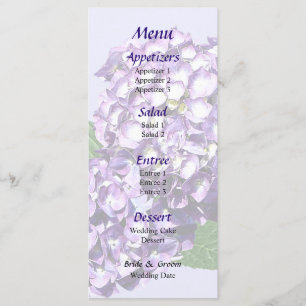 Menu Mariage Trois Clusters d'Hydrangée Violet