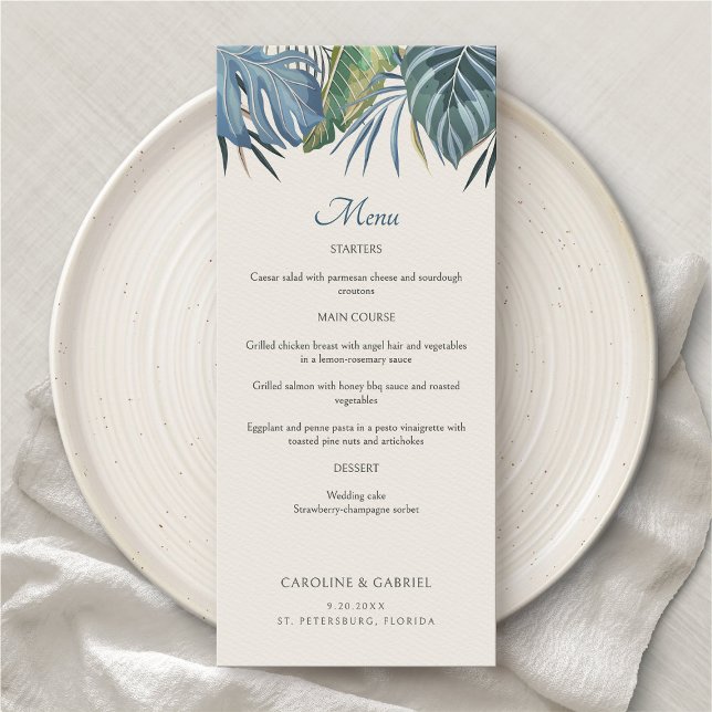 Menu Mariage Tropical Beach Palm (Créateur téléchargé)