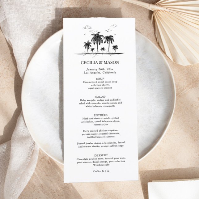 Menu Mariage Tropical Beach Palm Tree (Créateur téléchargé)