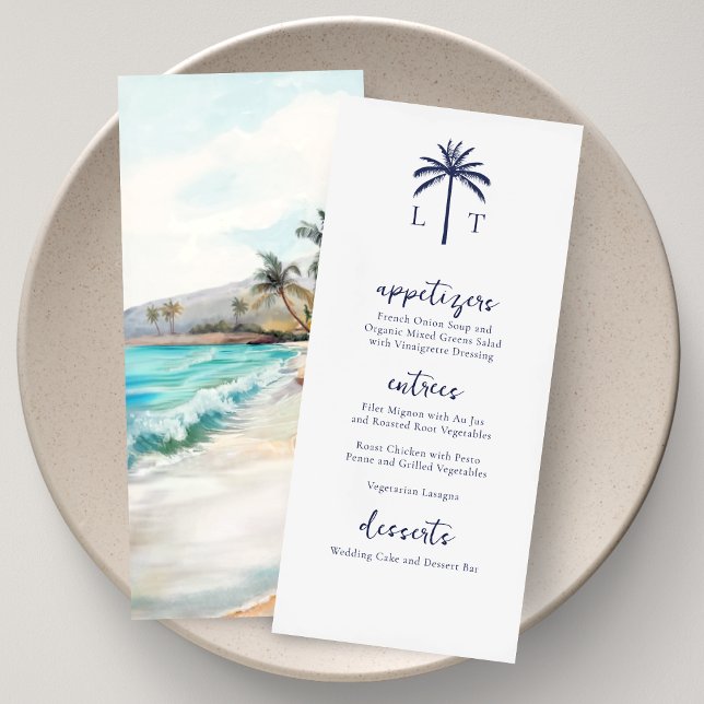 Menu Mariage tropical de sérénité au bord de la mer ave (Créateur téléchargé)