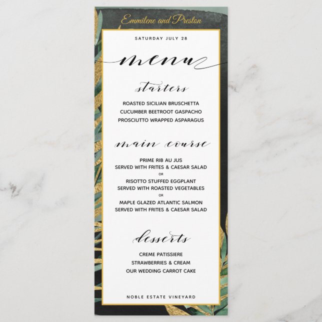 Menu Mariage Tropical Palm (Devant)
